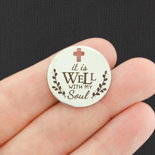 C'est bien des breloques croix en acier inoxydable - avec mon âme - BFS023-4514