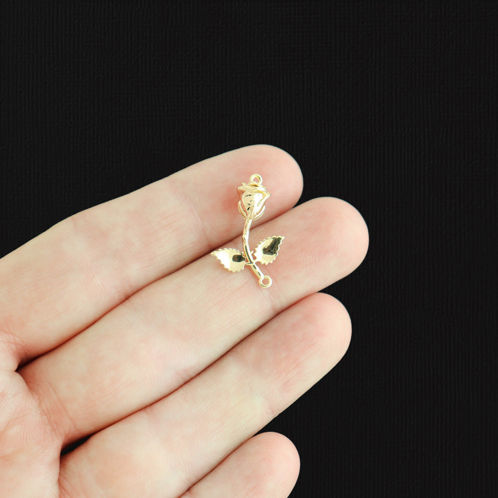 June Birth Flower Gold Tone Copper Charm 3D - GC804