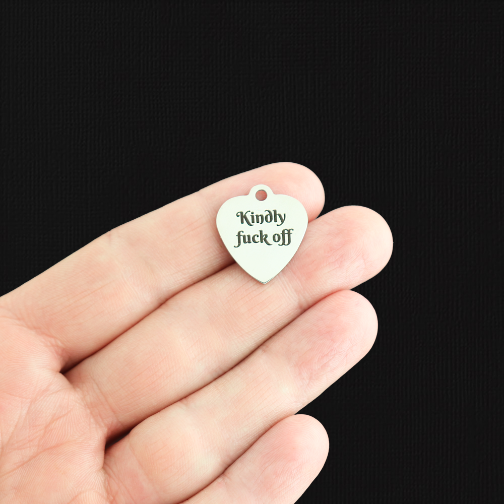 Kindly F*ck Off Stainless Steel Charms - BFS011-6687