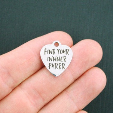 Kitten Stainless Steel Charms - Find your inner purrr - BFS011-1050