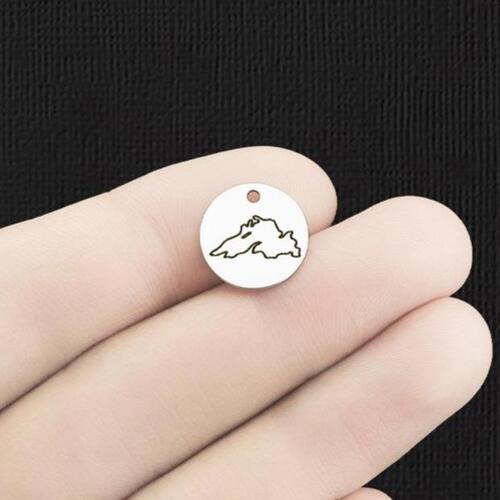 Lake Superior Stainless Steel 13mm Round Charms - BFS007-6517