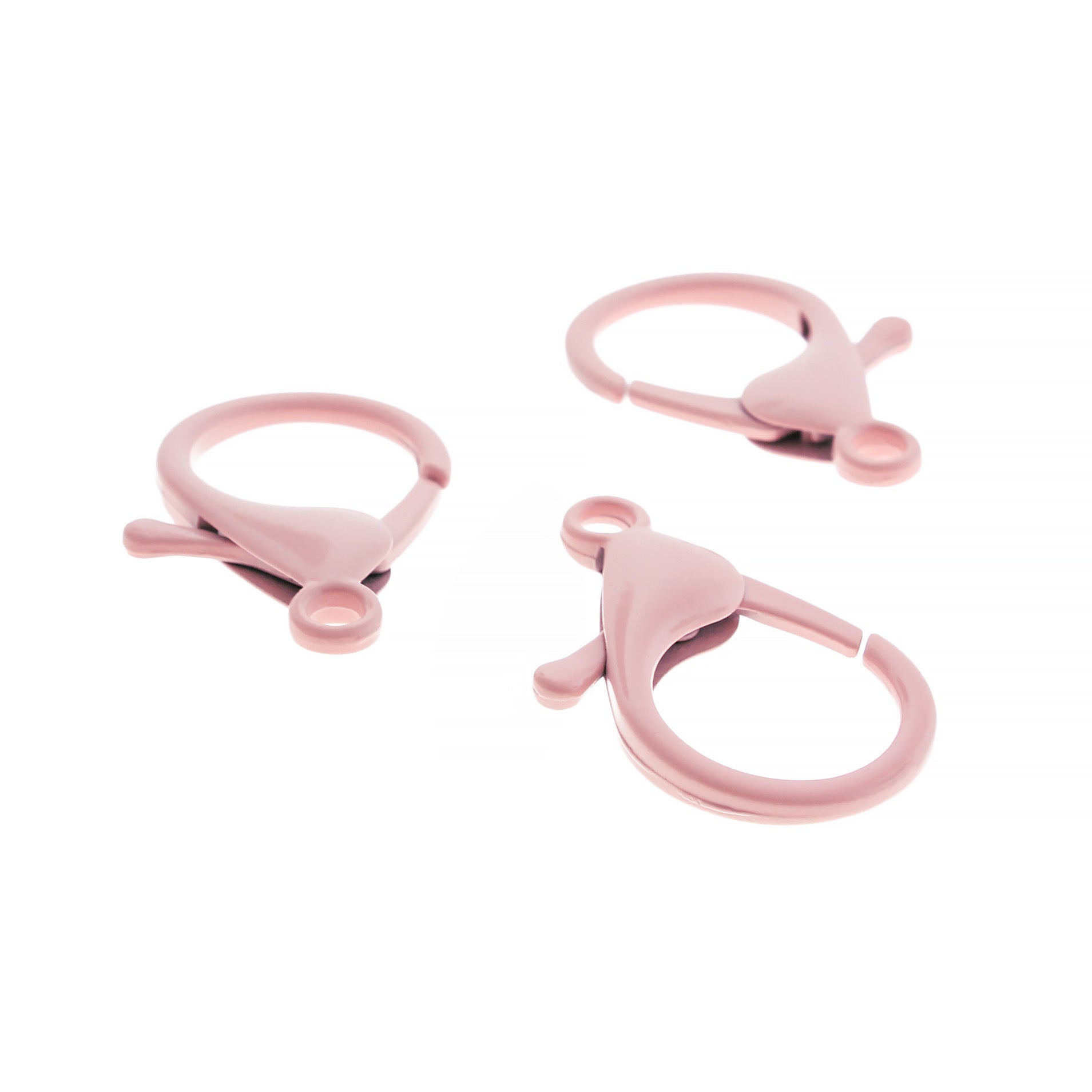 Fermoirs homard en émail rose clair 35 mm x 23 mm - 4 fermoirs - FD1037