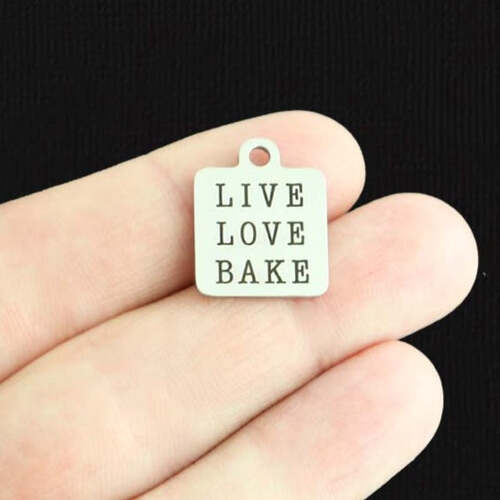 Live Love Bake Stainless Steel Charms - BFS013-6712