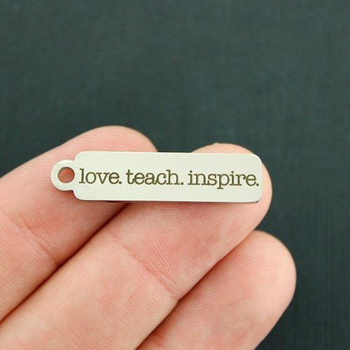 Love Teach Inspire Stainless Steel Charms - BFS015-6925