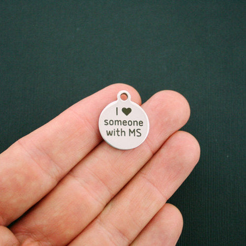 MS Stainless Steel Charms - I love someone with - BFS001-1328