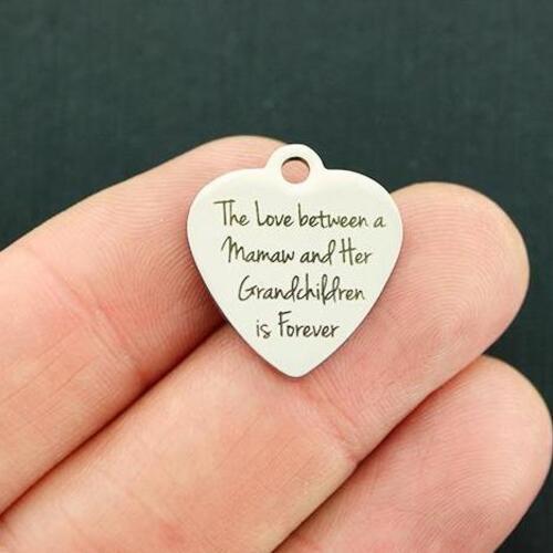 Mamaw Grandchildren Stainless Steel Charms - The love between is forever - BFS011-3015