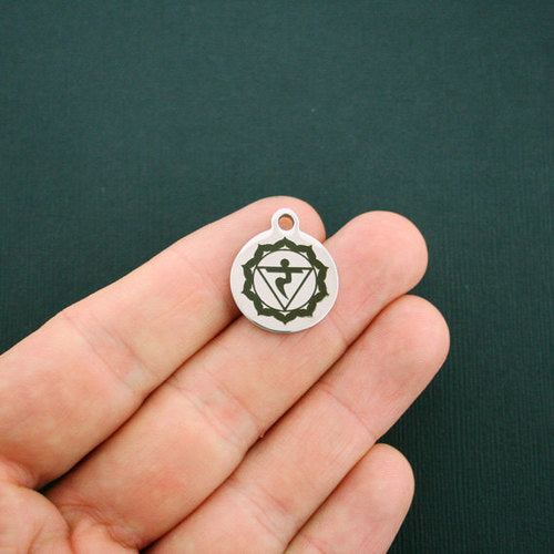 Manipura Solar Plexus Chakra Breloques en acier inoxydable - BFS001-1305