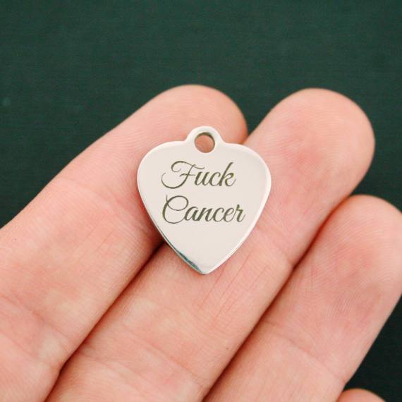 Mature Stainless Steel Charms - F*ck Cancer - BFS011-2569