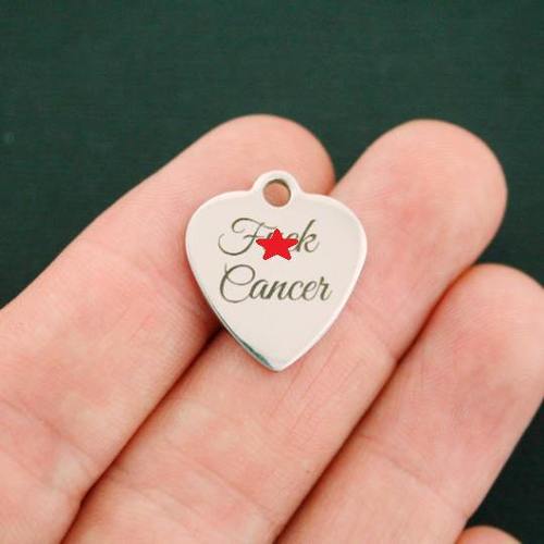 Mature Stainless Steel Charms - F*ck Cancer - BFS011-2569