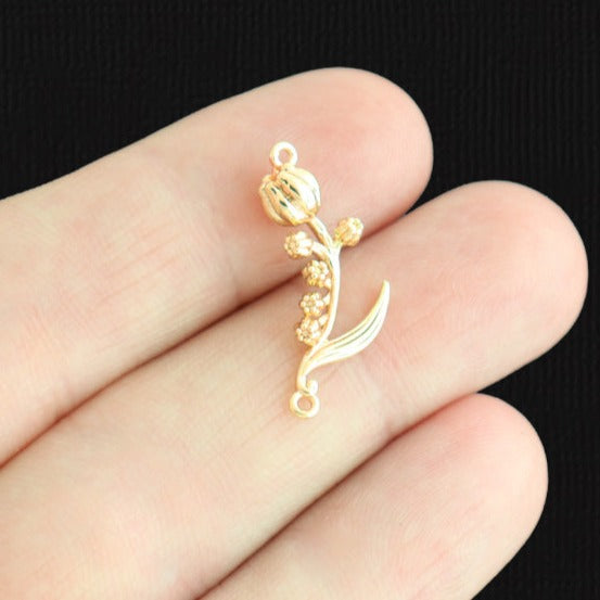 May Birth Flower Gold Tone Copper Charm 3D - GC199