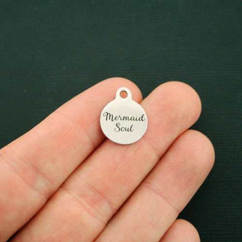 Mermaid Soul Stainless Steel Small Round Charms - BFS002-1660