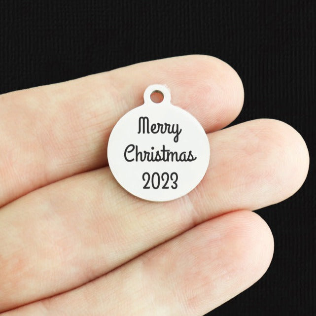 Joyeux Noël 2023 Breloques en acier inoxydable - BFS001-6766