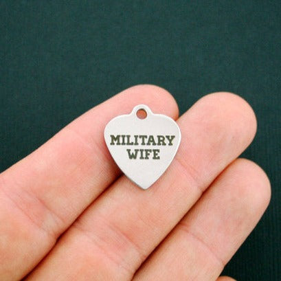 Breloques en acier inoxydable pour femme militaire - BFS011-1153