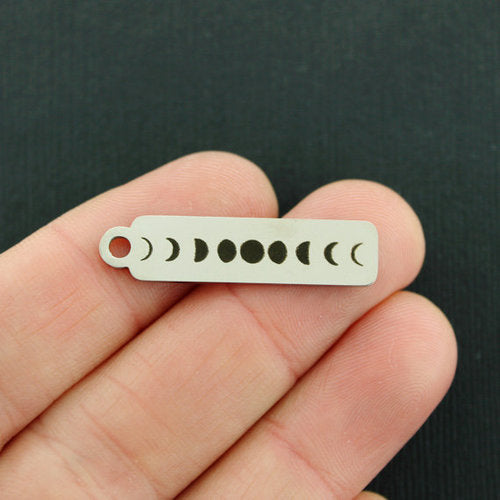 Moon Phases Stainless Steel Charms - BFS015-7054