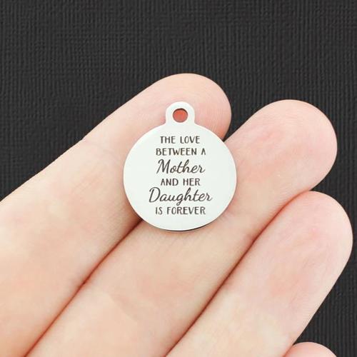 Mother Daughter Stainless Steel Charms - The love between is forever - BFS001-4743