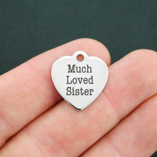 Much Loved Sister Stainless Steel Charms - BFS011-0303