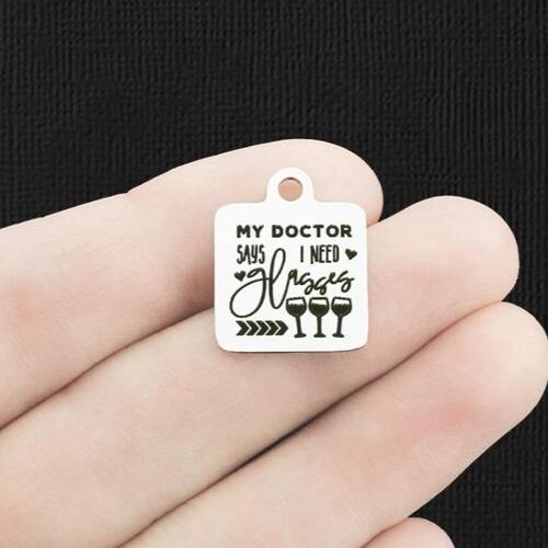 My doctor says Stainless Steel Charms - I need glasses - BFS013-6212