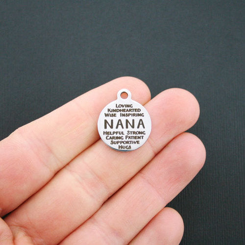 Nana Word Collage Stainless Steel Charms - BFS001-1117
