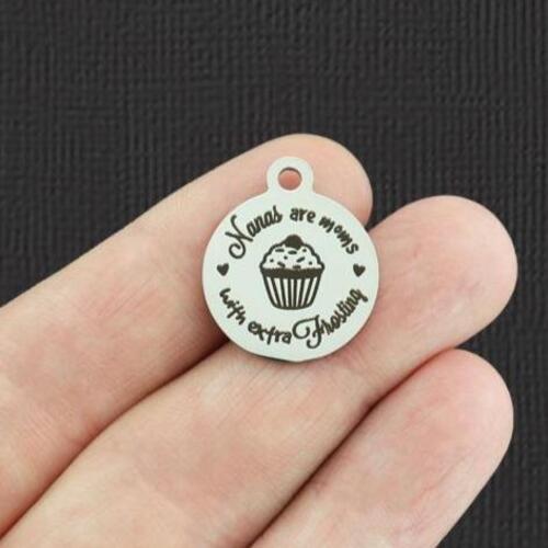 Nanas Stainless Steel Charms - are moms with extra frosting - BFS001-5154
