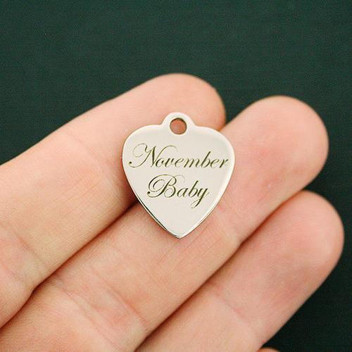 Breloques en acier inoxydable pour bébé de novembre - BFS011-2645