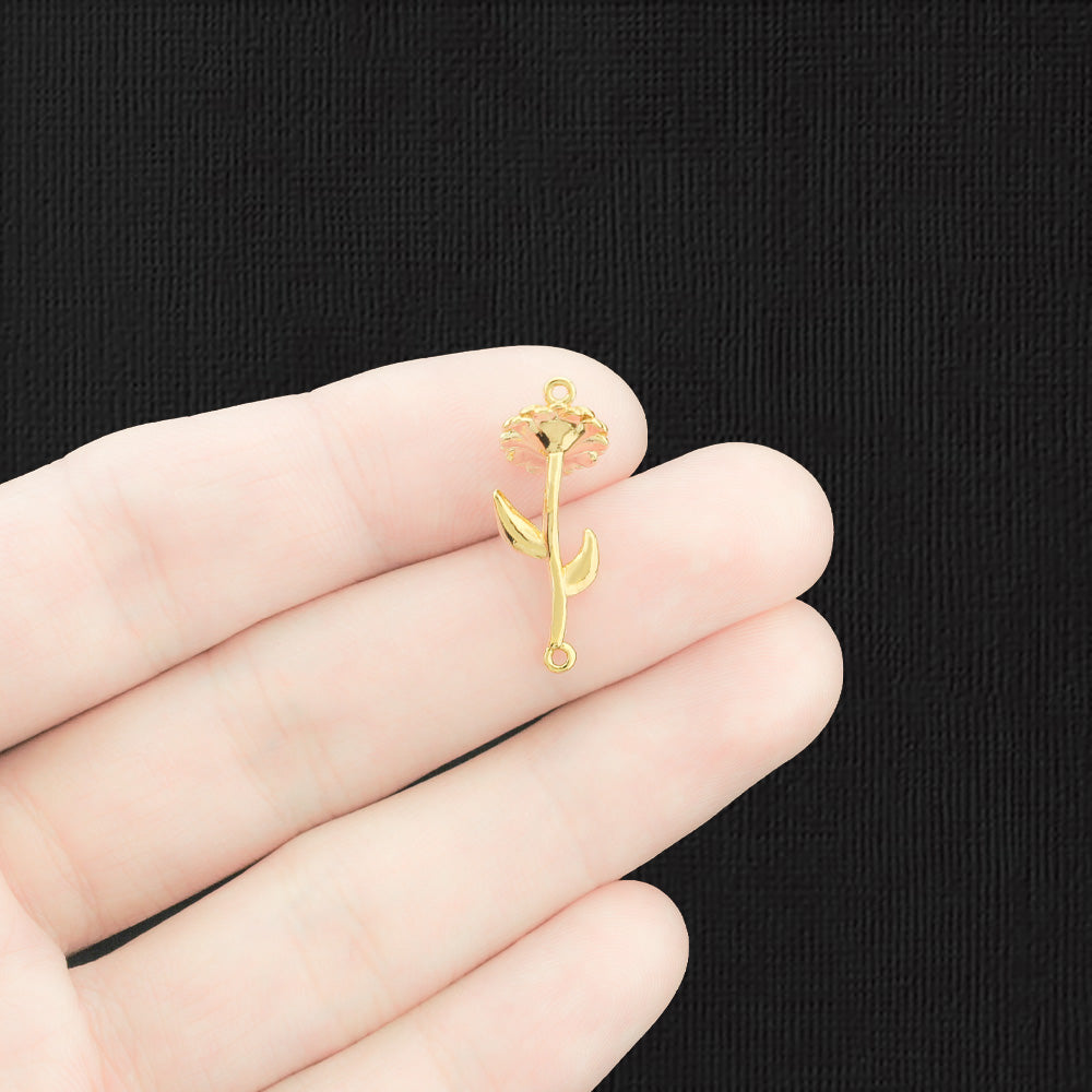 October Birth Flower Gold Tone Copper Charm 3D - GC187