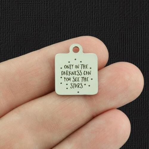 Only in the darkness Stainless Steel Charms - can you see the stars - BFS013-5511
