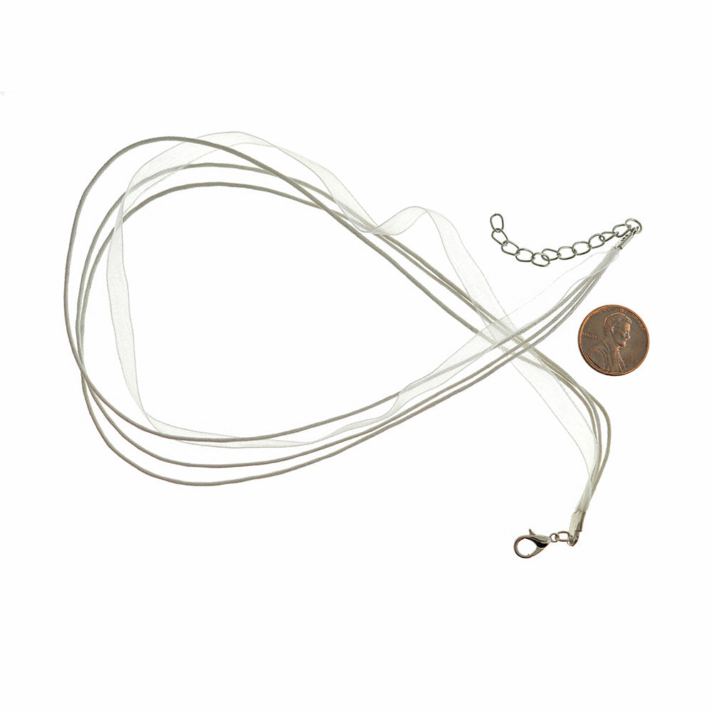 Organza Ribbon Necklace - 17" Plus Extender - 6mm - Choose Your Color!