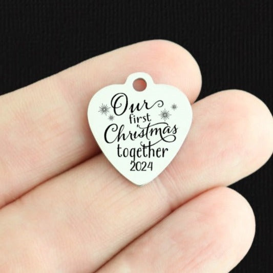 Our First Christmas Together 2024 Stainless Steel Charms - BFS011-8075