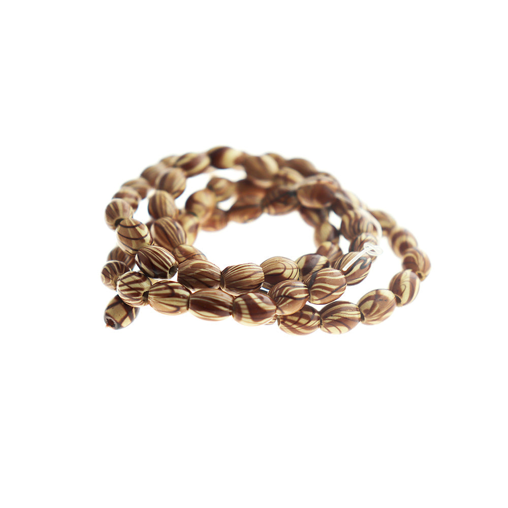 Perles en Bois Intercalaires Ovales 6mm x 5mm - Bleu Clair - 1 Rang 85 Perles - BD1418