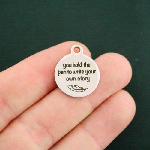 Own Story Stainless Steel Charms - You hold the pen to write your - BFS001-2978