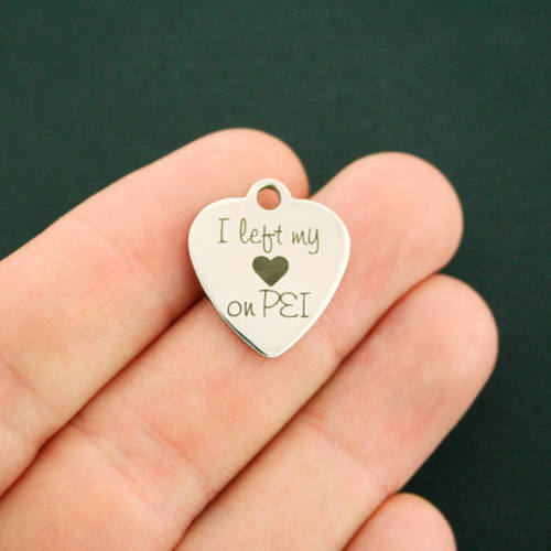 PEI Stainless Steel Charms - I left my heart on - BFS011-2434