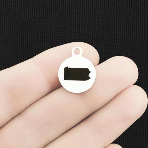 Pennsylvania Stainless Steel Small Round Charms - BFS002-6310