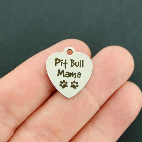Pit Bull Mama Stainless Steel Charms - BFS011-3564