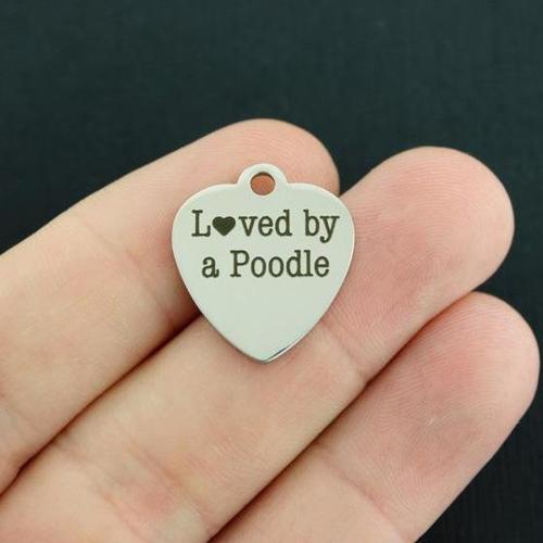 Poodle Stainless Steel Charms - Loved by a - BFS011-3373
