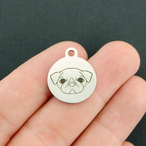 Pug Stainless Steel Charms - BFS001-3877