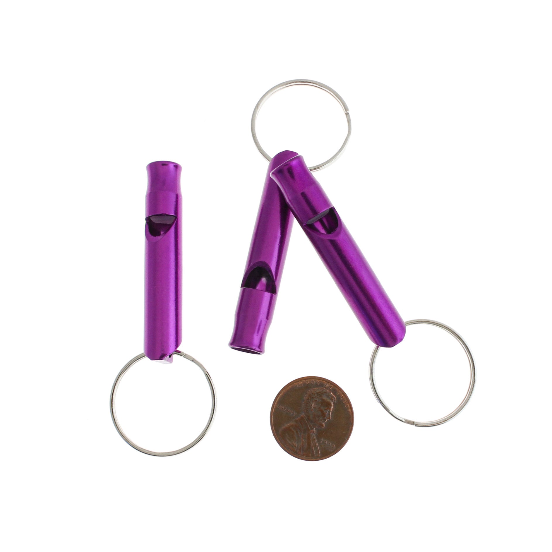 Purple Aluminum Whistles - 4 Pieces - Z293