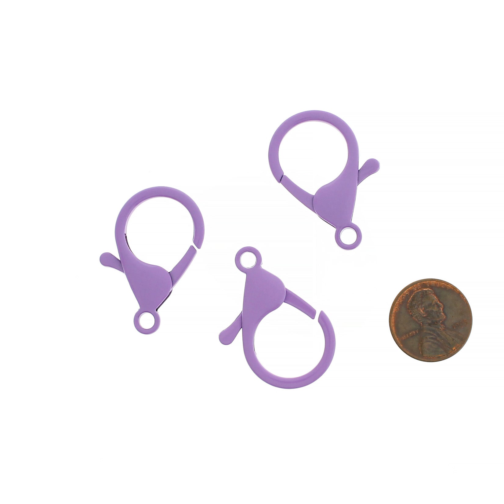 Purple Enamel Lobster Clasps 35mm x 23mm - 4 Clasps - FD1028