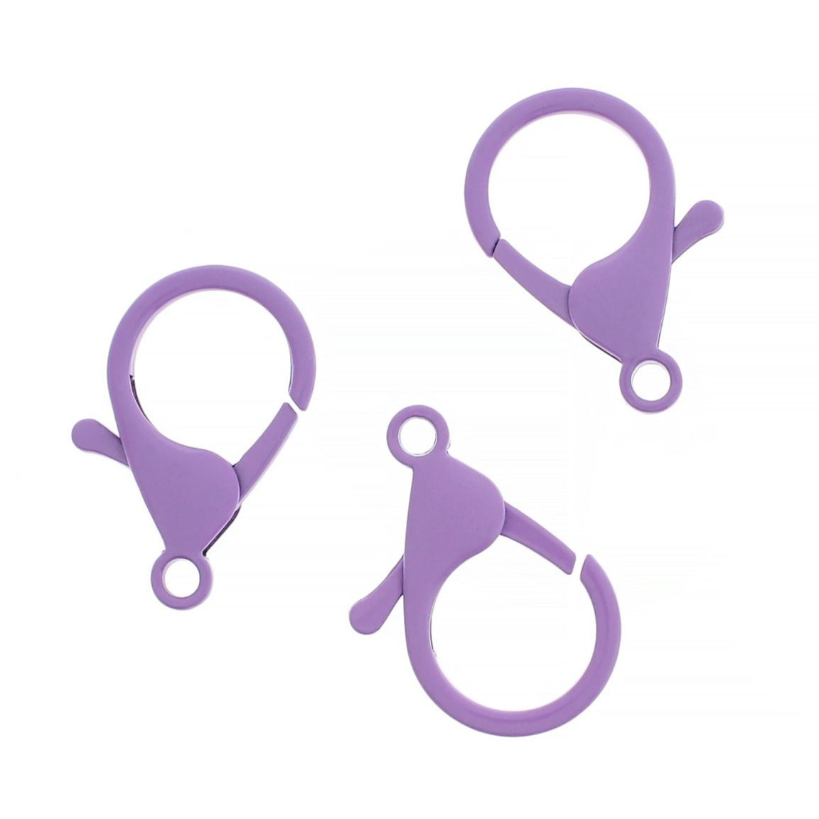 Purple Enamel Lobster Clasps 35mm x 23mm - 4 Clasps - FD1028