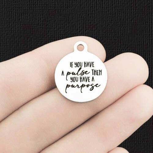 Breloques en acier inoxydable Purpose - Si vous avez un pouls, vous avez un - BFS001-6678