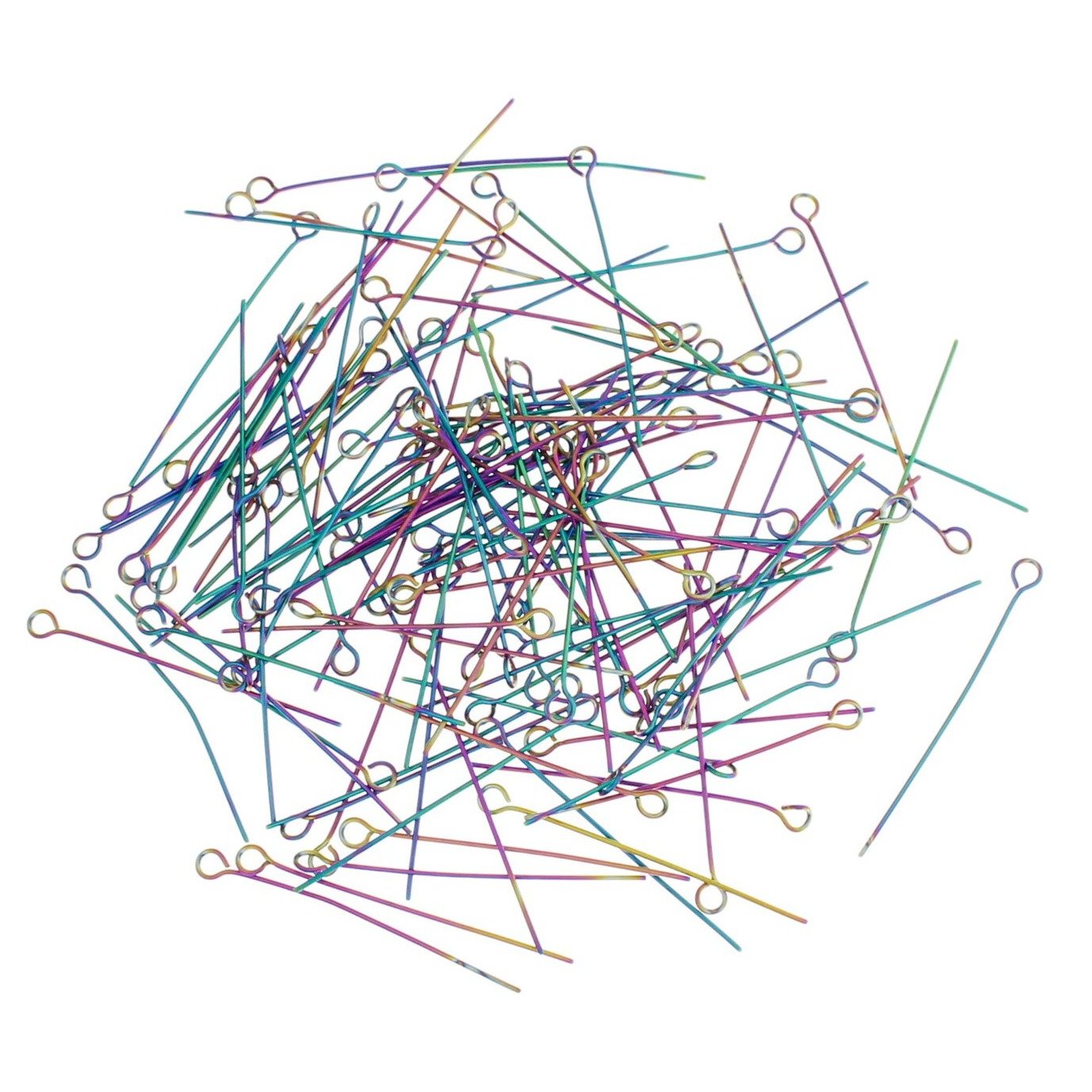 Épingles à œil en acier inoxydable galvanisé arc-en-ciel - 35 mm - 50 pièces - PIN013