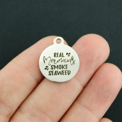 Real Mermaids Stainless Steel Charms - Smoke Seaweed - BFS001-4072