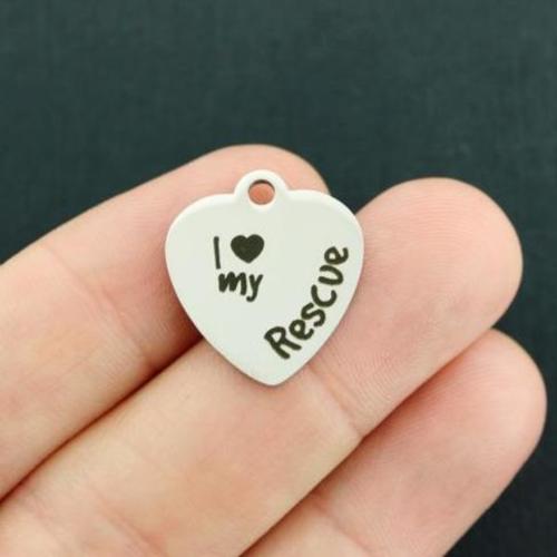 Rescue Stainless Steel Charms - I love my - BFS011-4087