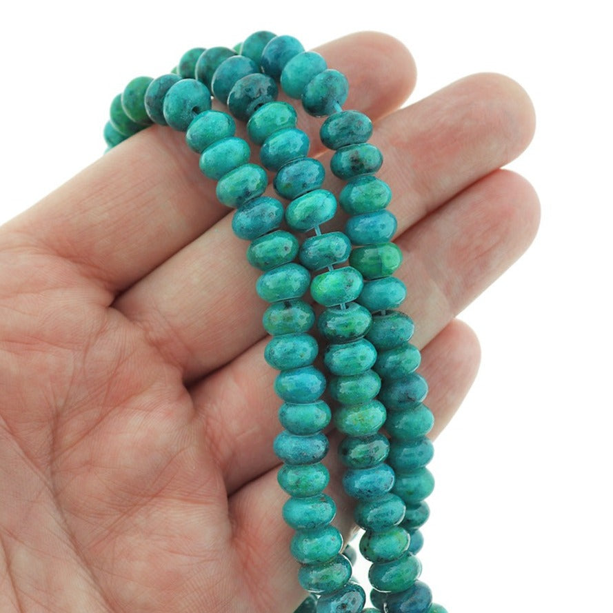 Rondelle Imitation Gemstone Beads 8mm x 6mm - Sea Green - 1 Strand 75 Beads - BD2274