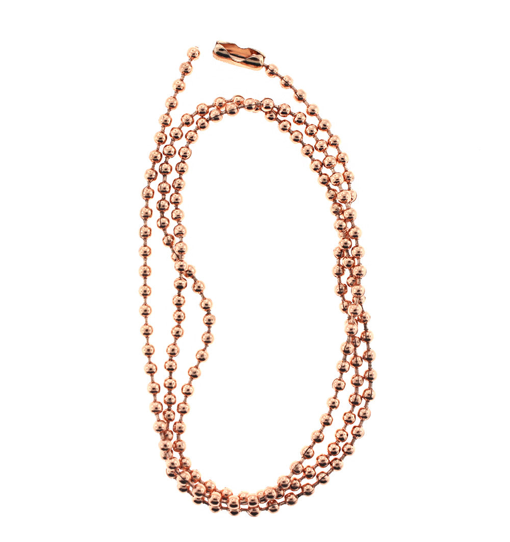 Rose Gold Stainless Steel Ball Chain Necklaces - 2.5mm - Choose Your Length!