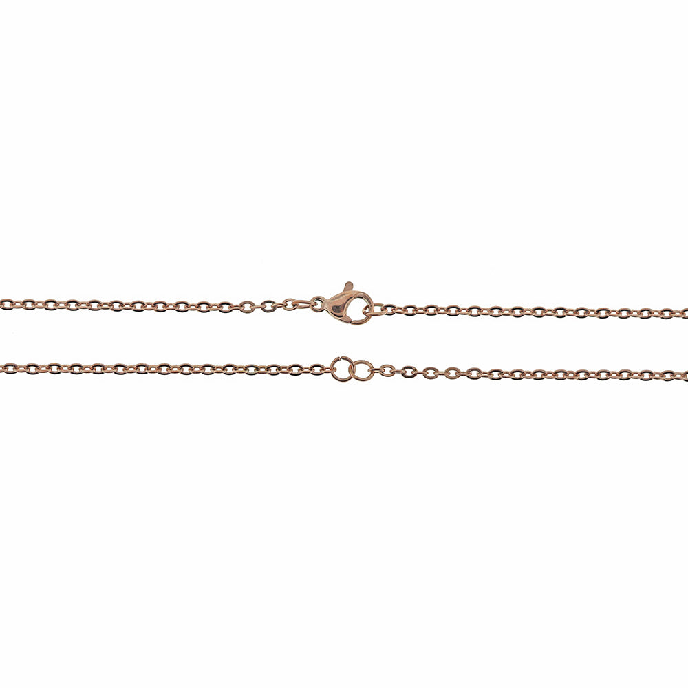 Collier connecteur chaîne câble en acier inoxydable or rose 18" - 2mm - 1 collier - N633