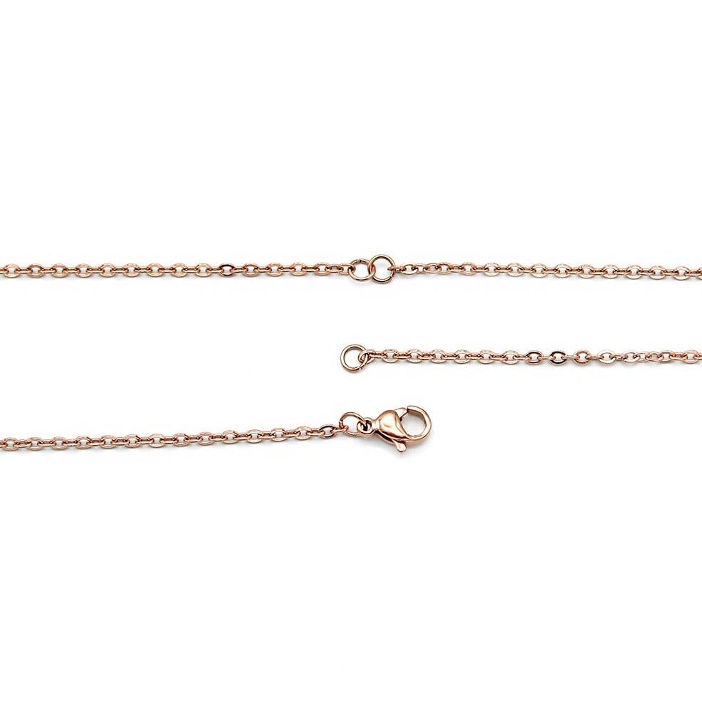 Collier Chaîne Câble Acier Inoxydable Or Rose 22" - 1.5mm - 1 Collier - N696