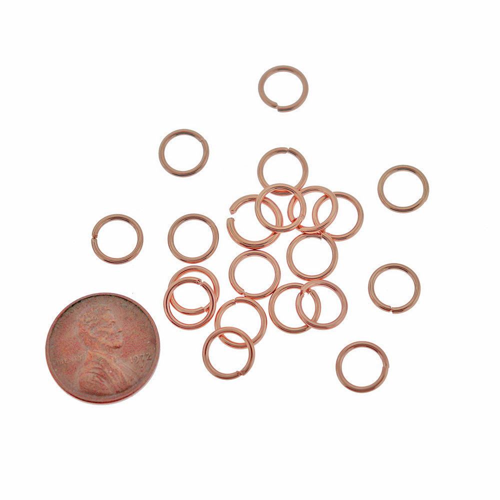 Anneaux de jonction en acier inoxydable or rose 9 mm x 1,2 mm - Calibre 16 ouvert - 20 anneaux - SS081