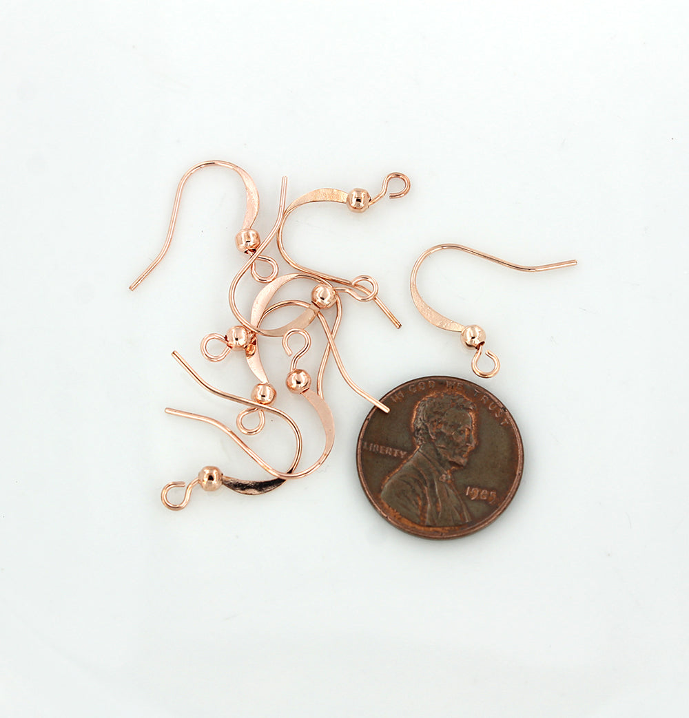 Rose Gold Tone Earrings - French Style Hooks - 19mm x 17mm - 50 Pieces 25 Pairs - Z794