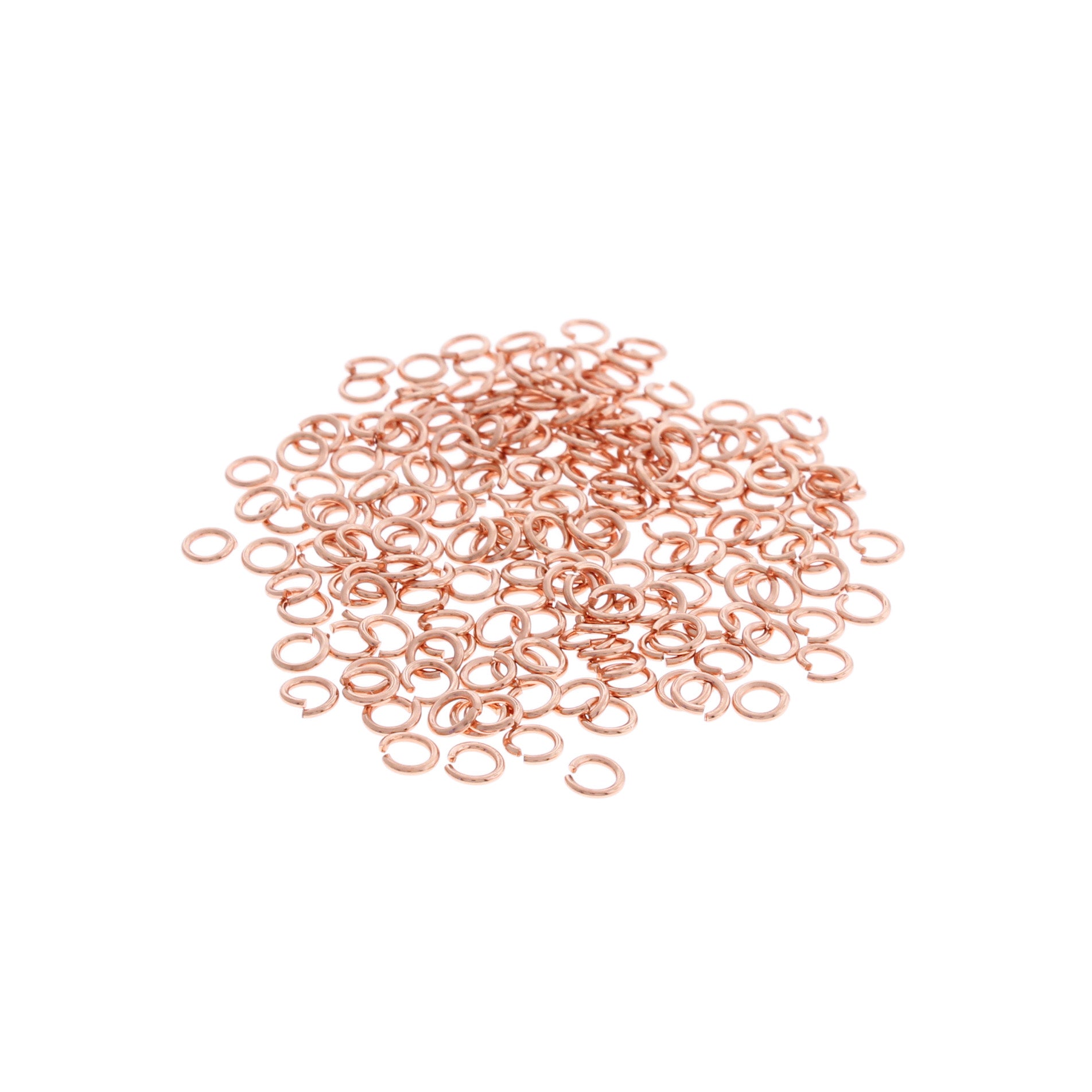 Rose Gold Tone Jump Rings 4mm x 0.7mm - Open 21 Gauge - 1000 Rings - J262