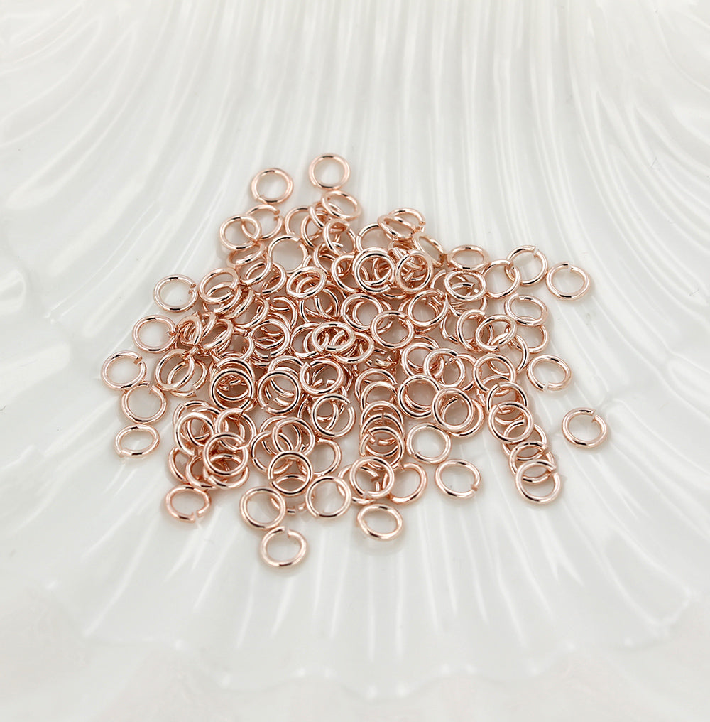 Rose Gold Tone Jump Rings 5m x 0.8mm - Open 20 Gauge - 300 Rings - J101